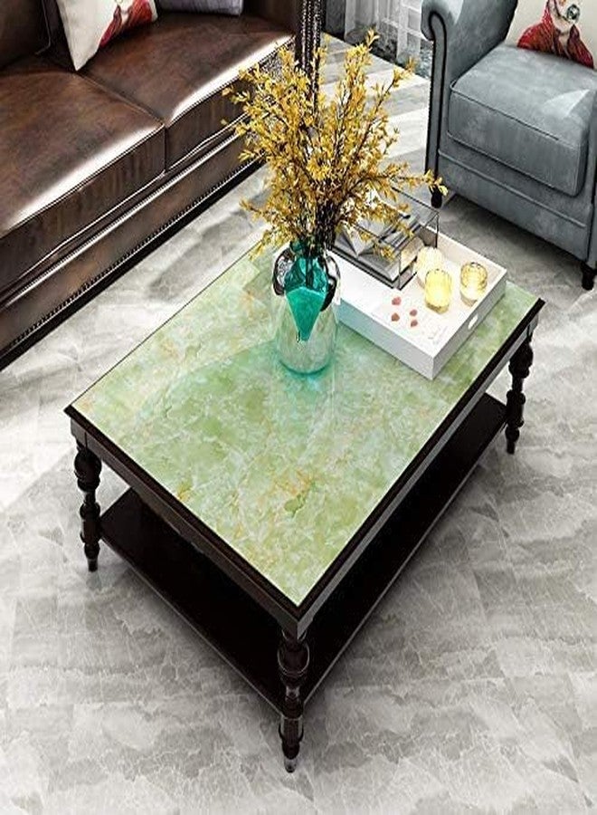 TEKCOOL ملصقات جدارية من TEKCOOL، ورق جدران فينيل رخامي، ورق جدران مقاوم للماء، سهل التركيب والإزالة، مناسب للمنزل والمطبخ وأسطح العمل والخزائن والأثاث، ملصقات مطبخ مقاومة للزيوت (أخضر فاتح - قطعة واحدة) - Image 4